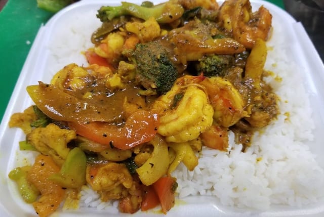 Curry Pepper Shrimp.